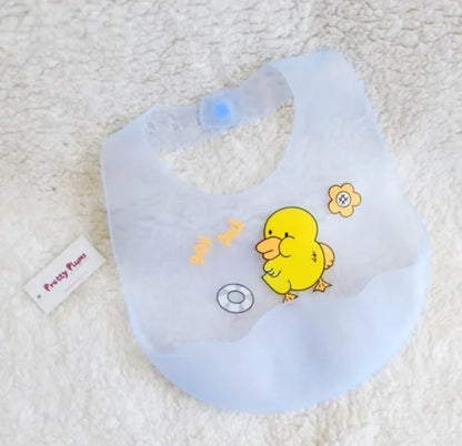 Durable Silicone Bib for Babies – Cute Unisex Designs, Lightweight with Secure Snaps, Easy-Clean