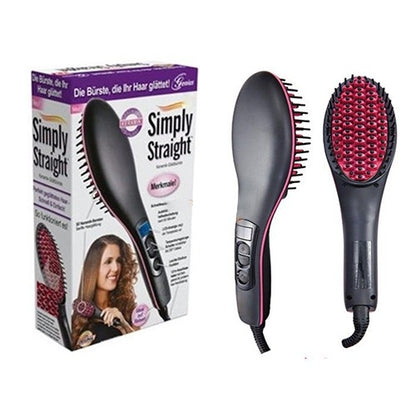 Sonashi 2-in-1 Ceramic Hair Straightener Brush with LCD Display for Easy Hair Styling & Care