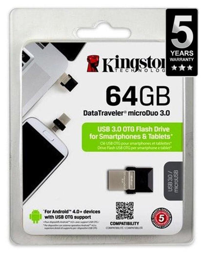 Kingston Digital 64GB Data Traveler Micro Duo USB 3.0 Micro USB OTG