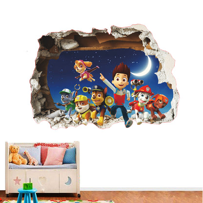PAW Boy Patrol Wall Sticker Cartoon 3D Effect Decorative Wall Decal Home Decor Gifts for Kids Rooms Nursery room wall decoration children toys kids stickers