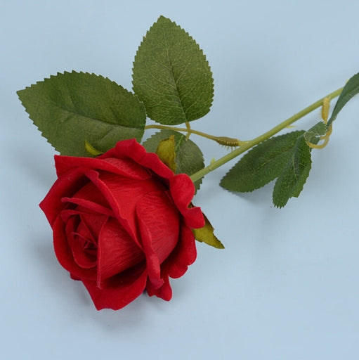 Artificial Rose Flower Red Silk Roses with Stem Wedding Party Home Decoration Fake Flowers