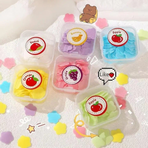 Scented Mini Fresh Soap Paper Suitable for Outdoor 1Pc Blue