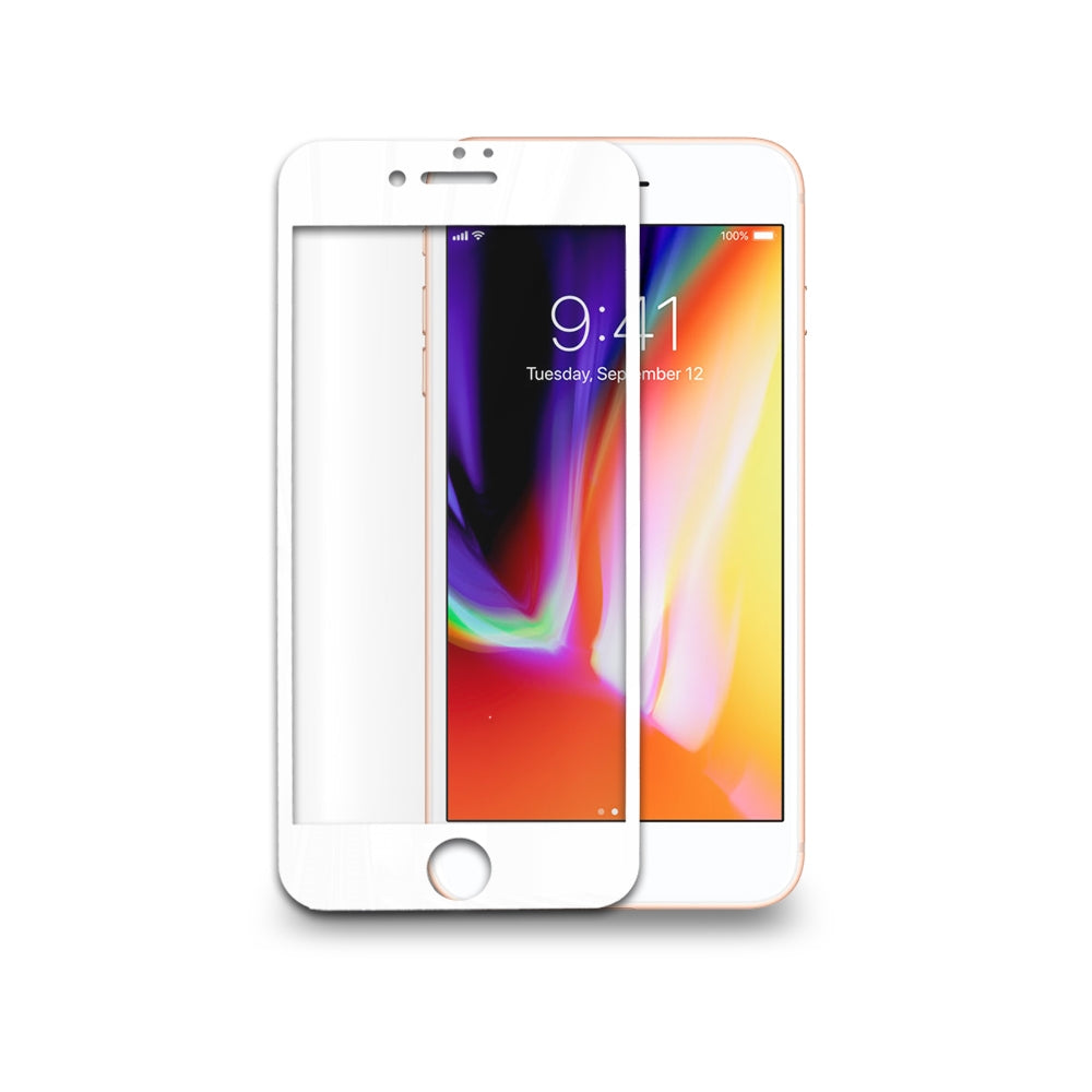 5D Full Screen Edge to Edge Curved Tempered Glass for Apple IPhone 7 Plus 8 Plus (White)