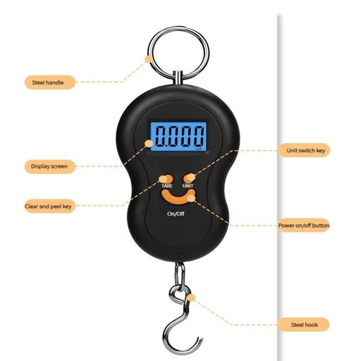 50Kg Portable Digital Hanging Scale – Mini Luggage & Fish Hook Weight Scale with LED Display