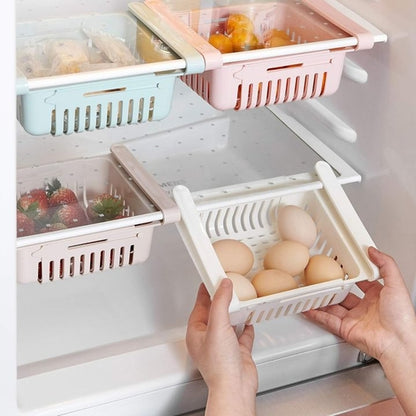 Retractable Drawer Type Refrigerator Storage Box, Food Fresh-Keeping Classified Organizer