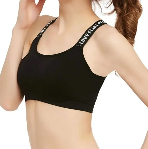 Women Sport Bra Fitness Letters Yoga Wrap Chest Bra Running Yoga Gym Fitness Crop Top