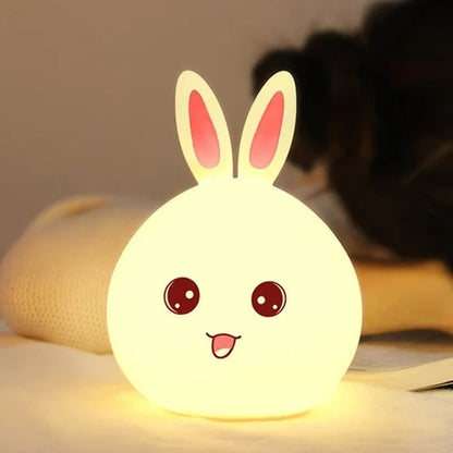 Night Lamp for Kids | Silicone Cute Little Rabbit LED Table Lamp Night Lights