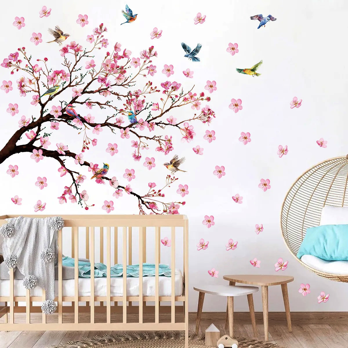 Pink Leafs Rose Black Forest Flower Border Wall Decoration Sticker TV Frame Sticker Kitchen Living Room Decoration Star Room Deco wall stickers Stars Tree Wedding nursery decorative
