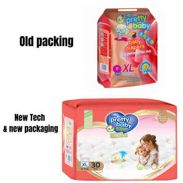 Pretty Baby | Disposable Baby Diapers | XL 30 Pcs