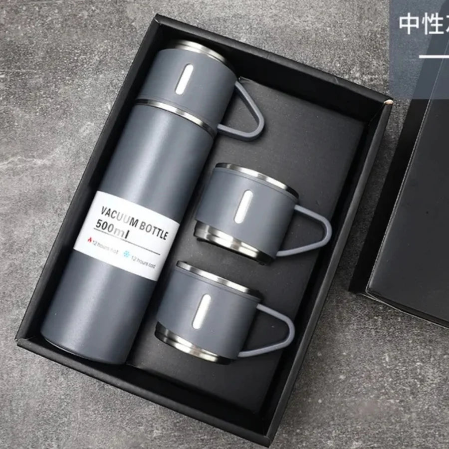 Vacuum Flask 500Ml Stainless Steel 3 Cup with Gift Box New Arrivals