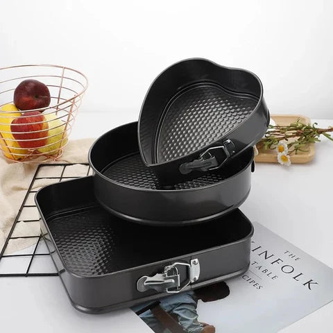3 Shapes Non Stick Cake Tray Set