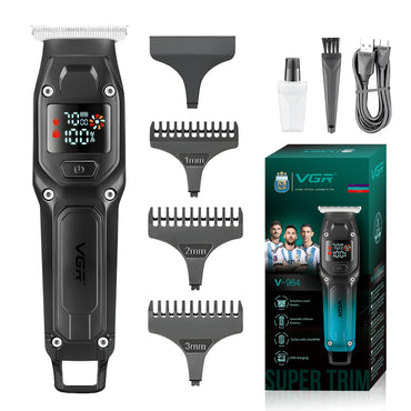 VGR V-964 Professional Hair Trimmer for Men & Boys, Turbo Mode, LED Display, 1.5 Hour Runtime, Quick Charge, Stainless Steel 
