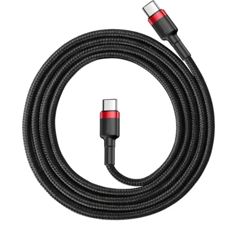 2M Baseus 3A USB Type C To Type-C Cafule Cable For iPad Pro Xiaomi Mix 3 Huawei Mate 20 Pro Oneplus 6t 6 PD Quick Charge 2M