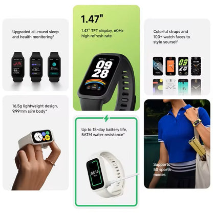 Xiaomi Smart Band 9 Active Smart Watch with 5ATM Water Resistance SpO2 / Scientific Sleep Monitoring Heart Rate Monitoring & 