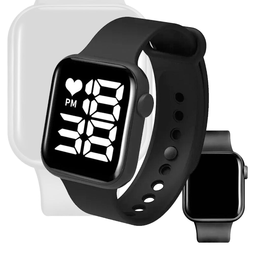 LED Digital Silicone Band Sports Belt Watch for Smart Men Boys Gents Ladies Unisex LED Watches