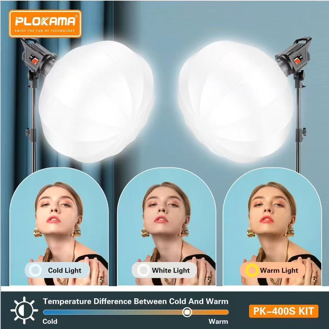 PLOKAMA PK400S LIGHT WITH 2.8M STSOFT BALLAND TRIPOD & UMBRELLA