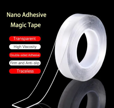 Ivy Grip Double Side Nano Adhesive Clear Tape Anti-Slip Removable Tape (2M/6.56 Ft Long, 2Mm Thick)