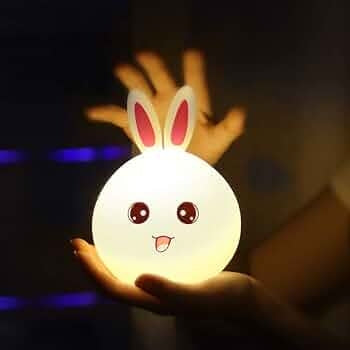 Night Lamp for Kids | Silicone Cute Little Rabbit LED Table Lamp Night Lights