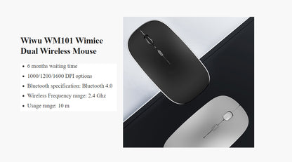 WiWu WM101 Wimice Bluetooth & Wireless Dual Mode Rechargeable Wireless Mouse