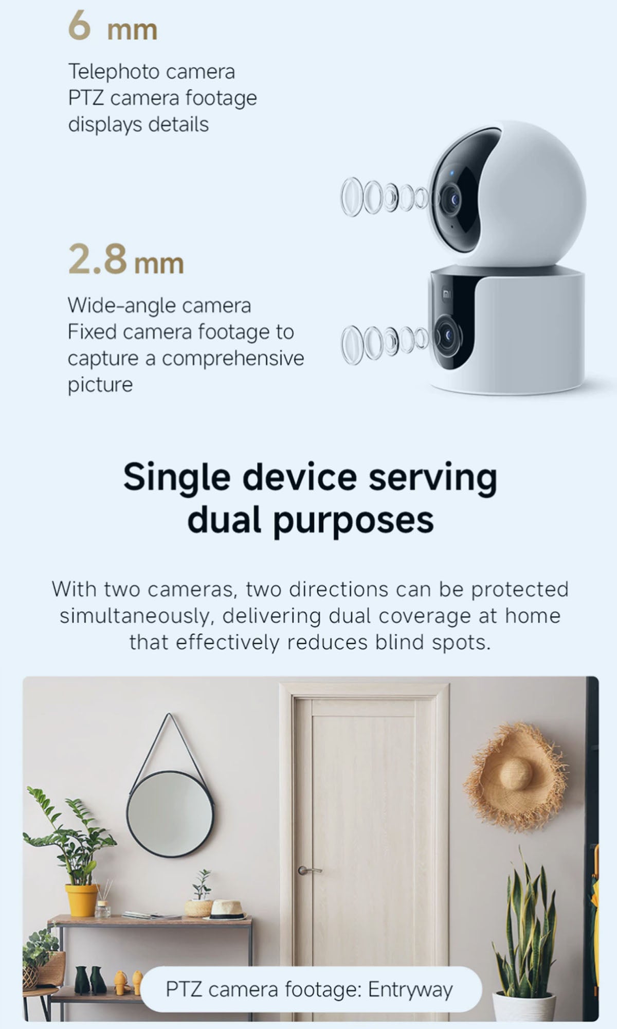XIAOMI C300 Dual Smart 3MP Dual-Lens Security Camera with Dual-Band Wi-Fi 6 Camera