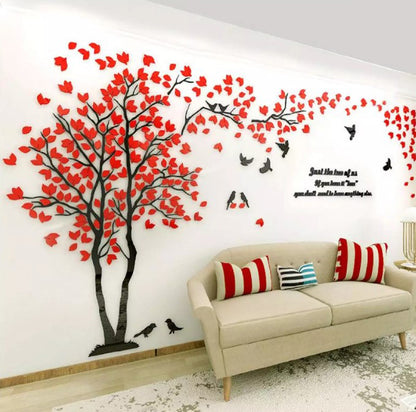 Buy More 3.3 x 6.6 Feet 3D Couple Tree DIY Wall Stickers Crystal Acrylic Wall Decals Wall Murals Nursery Living Room Bedroom TV Background Home Decorations Arts Wall Decoration sticker wall stickers Flower Sticker Tree Stickers
