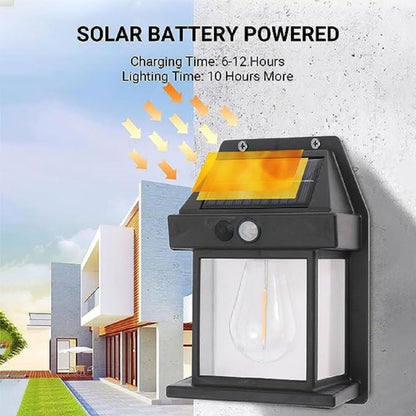 Solar Tungsten Wire Wall Light with Motion Sensor, Waterproof Outdoor Lamp