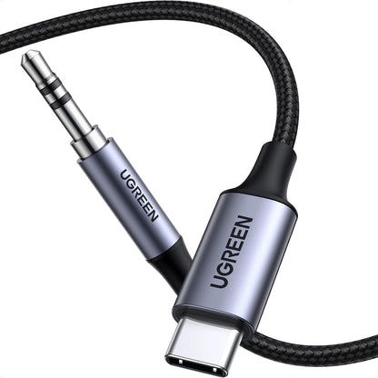 UGREEN USB C to 3.5mm Audio Cable, DAC Chip, 16-Bit / 48KHz Audio Sampling Rate, Anti-Oxidation, Nylon Braided Cable, Wide Co