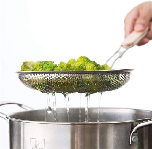 Stainless Steel Frying Spoon Large Strainer Deep Fry Oil Spoon