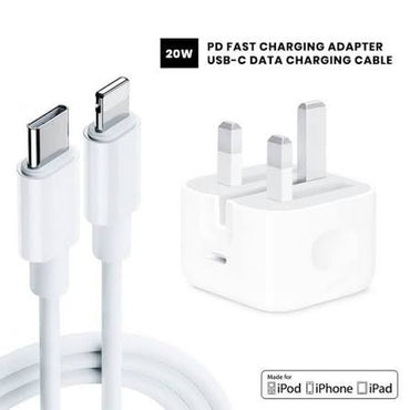 20W Fast Charger with USB-C to Lightning Cable, QC 3.0 for IPhone