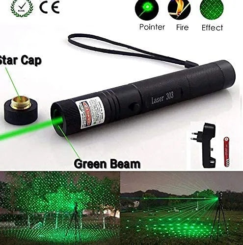 Rechargeable Green Laser Light 303, Rechargeable Green Laser Pointer | Powerful Laser Pen for Party, Disco Light Green Long Range Laser Pointer Pen