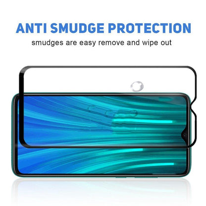 2 in 1 HD Clear Full Tempered Glass Screen Protector for Xiaomi Redmi Note 8 Pro - Black
