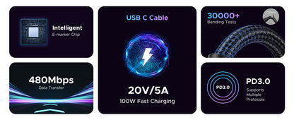 UGREEN 65832 100W USB C to C Cable PD Fast Charging - 1M