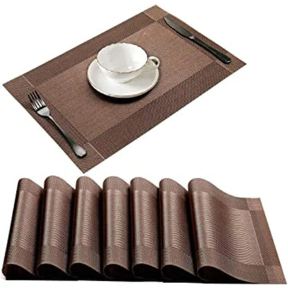 6PCS Heat Resistant Washable PVC Table Mats with Cup Mug Coaster Holders for Dining