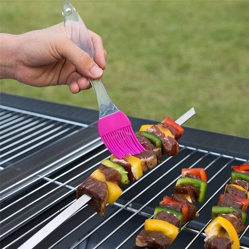 2Pcs Silicon Heat Resistance Oil Brush with Spatula Easy to Use for Kitchen Cooking, Grilling, Bakin