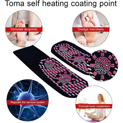 2-Piece Tourmaline Self-Heating Magnetic Health Socks