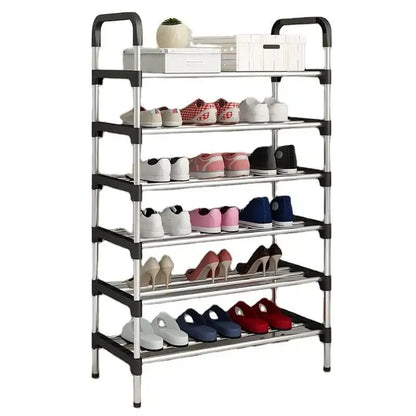 Multi-Tier Steel Shoe Rack Organizer | Adjustable Space-Saving Storage Stand