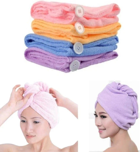 Twist Dry Shower Microfiber Hair Wrap Towel Drying Bath Spa Head Cap Hat