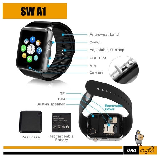 DZ09 & a1 Smart Watch - Touch Screen Camera Phone Call Music SIM Waterproof Bluetooth