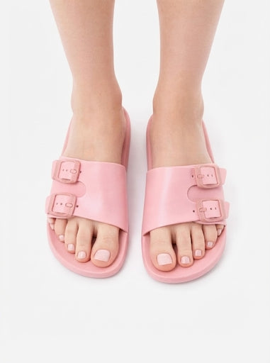 Girls Pink Chappels Slides