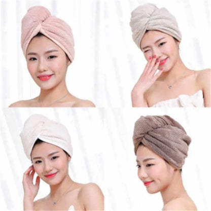 Twist Dry Shower Microfiber Hair Wrap Towel Drying Bath Spa Head Cap Hat