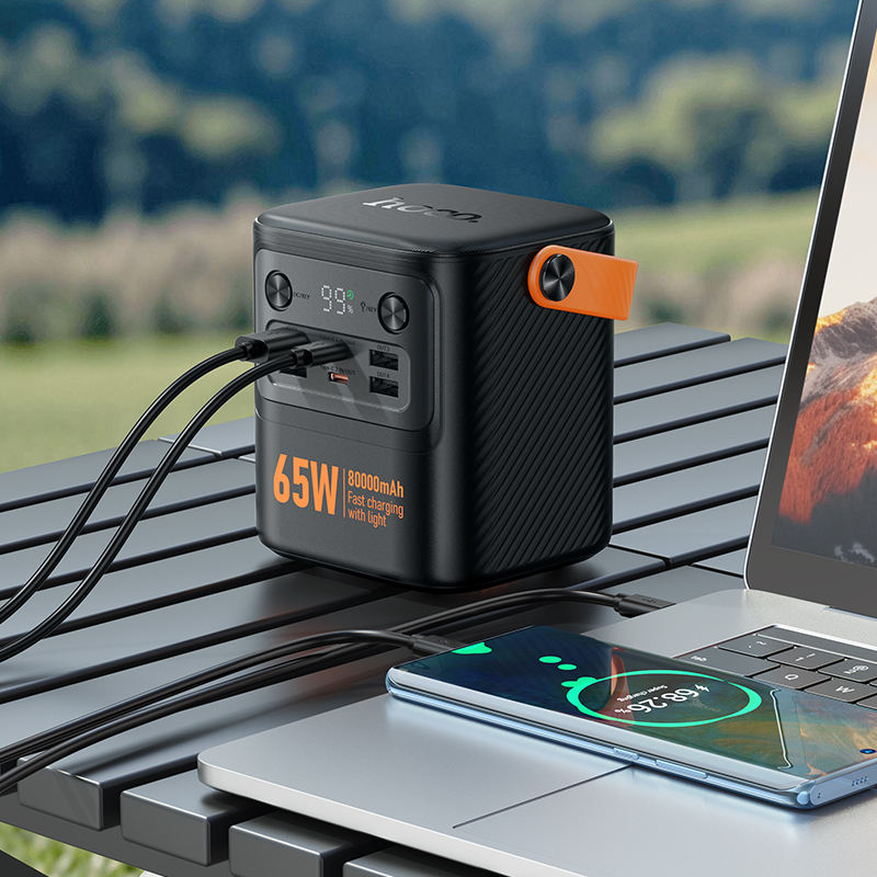 Hoco J152 Pro Tough PD 65W + light power Bank (80000mAh) Large capacity Emergency Battery pack