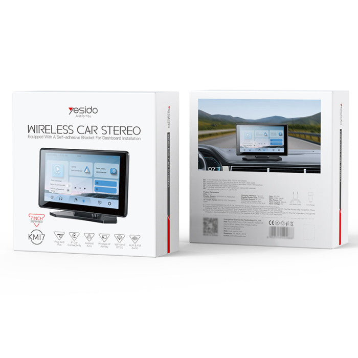 Yesido KM17 BT5.0 Built-in Microphone 7inch 60Hz HD Display Portable Car Audio And Video Navigation CarPlay