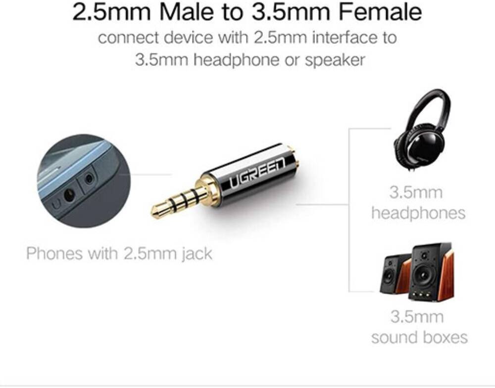 Ugreen Audio Adapter Jack 2.5mm Male Jack 3.5mm Female (20501)