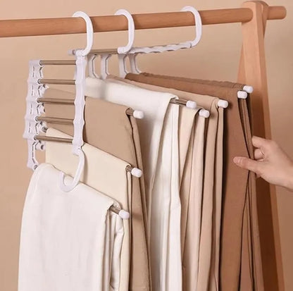 5 Layers Stainless Steel Clothes Hangers Space Saving Cupboard Hangers (1Ps /2Pcs)