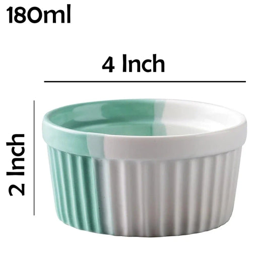 6 Pcs Ceramic Baking Oven Bowl for Muffins Cupcake Desserts Crunchy Snacks Dessert Baking Bowl