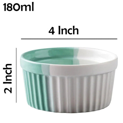 6 Pcs Ceramic Baking Oven Bowl for Muffins Cupcake Desserts Crunchy Snacks Dessert Baking Bowl