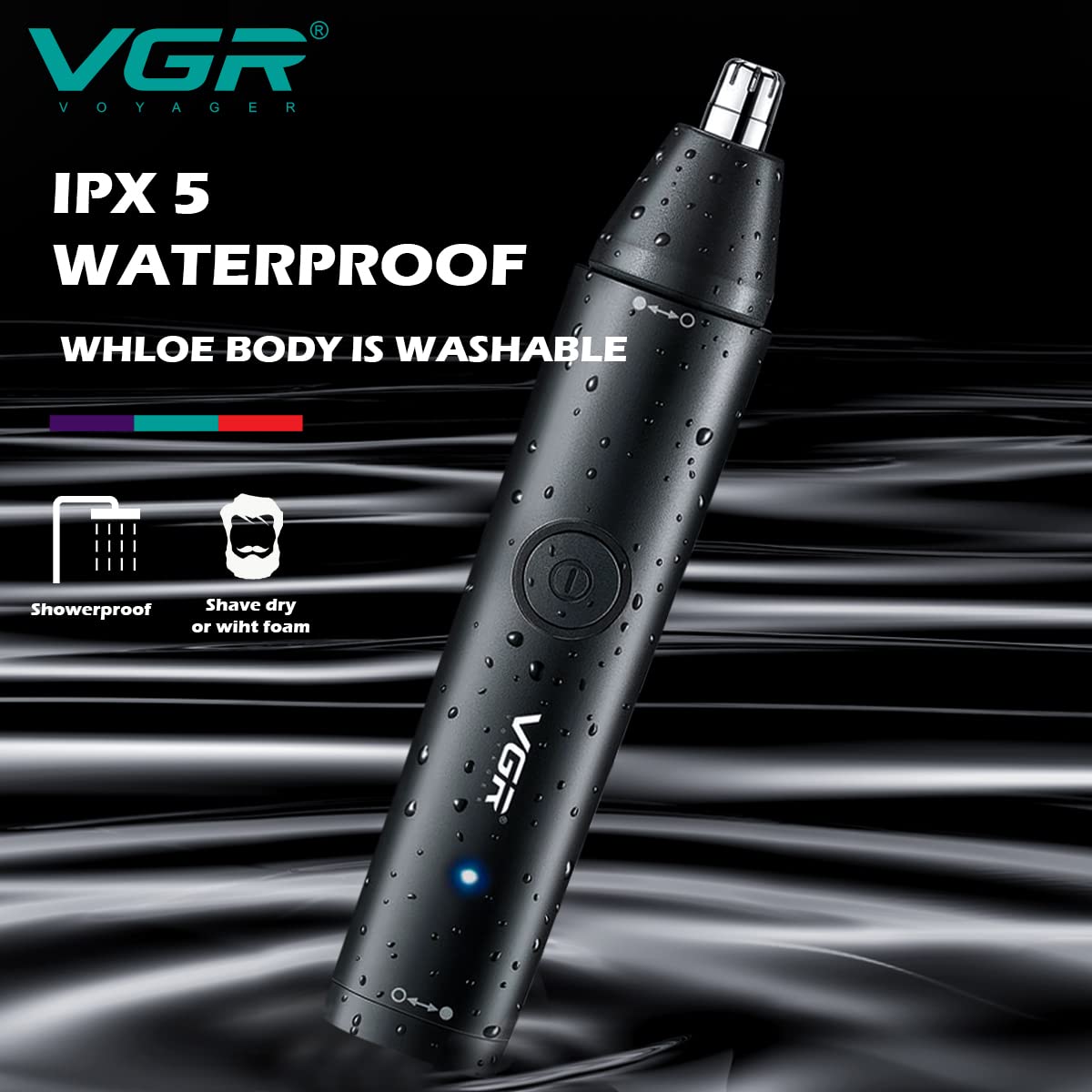 VGR Branded V-613 Ear, Nose & Eyebrow Trimmer Professional USB Rechargeable Nose Trimmer for Men and Women Nose Clippers Eyebrow Facial Hair Trimmer Body Grooming Kit
