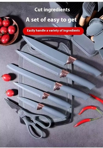 Complete Silicone 19-Piece Kitchen Utensils Set, Food-Grade Quality with Knife Set