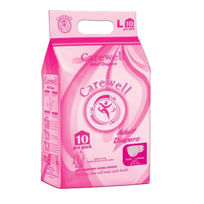 Carewell Adult Diapers Large 10 Pcs