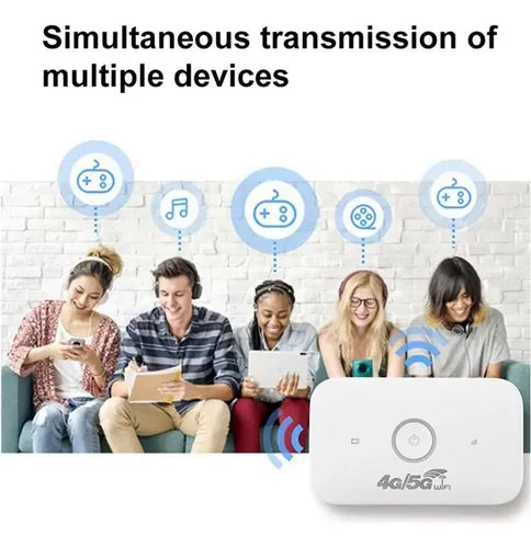 Portable 4G/5G Wireless Router LTE 150Mbps / Wi-Fi 300Mbps |12 Devices Supported